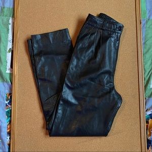 Pleated Leather Pants